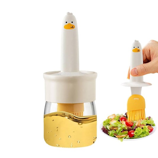 Botella de vidrio para aceite con brocha esparcible 8.3 oz