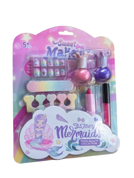 set de maquillaje infantil con temática de sirena