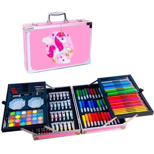 Kit Creativo de Arte y Dibujo 145 Piezas con Maleta Metálica