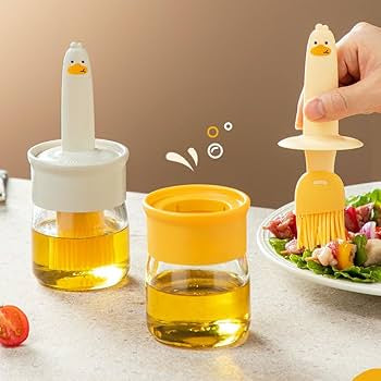 Botella de vidrio para aceite con brocha esparcible 8.3 oz