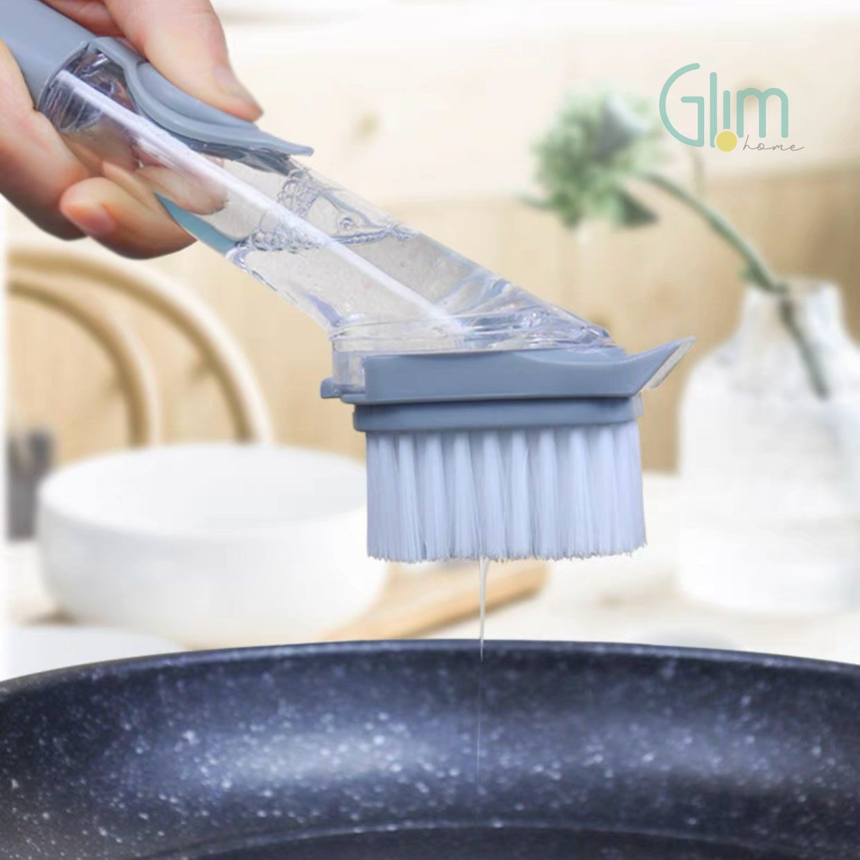 Cepillo con dispensador de jabón | Limpieza fácil y rápida