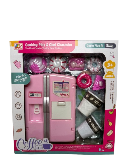Set de Nevera y Accesorios de Café – Juego de Cocina Infantil