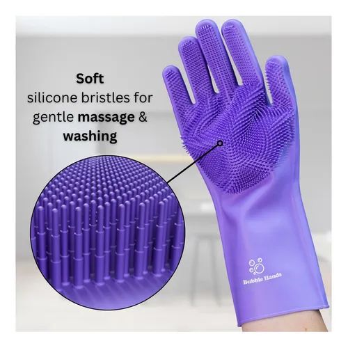 Guantes de silicona multiuso | Lavar mascotas y lavar loza fácil